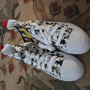 Disney Womens Mickey Mouse High-Top Sneakers - Black and White